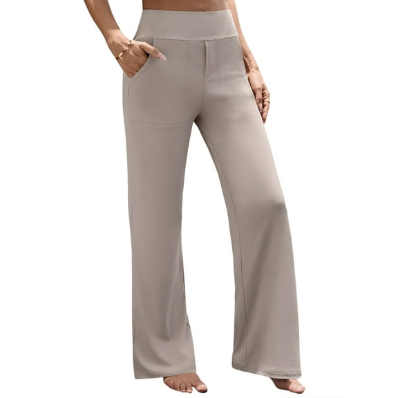 UVN Yoga Pants for Women Wide Leg Sweatpants Stretch Casual Pants High Waist Workout Leggings with Pockets