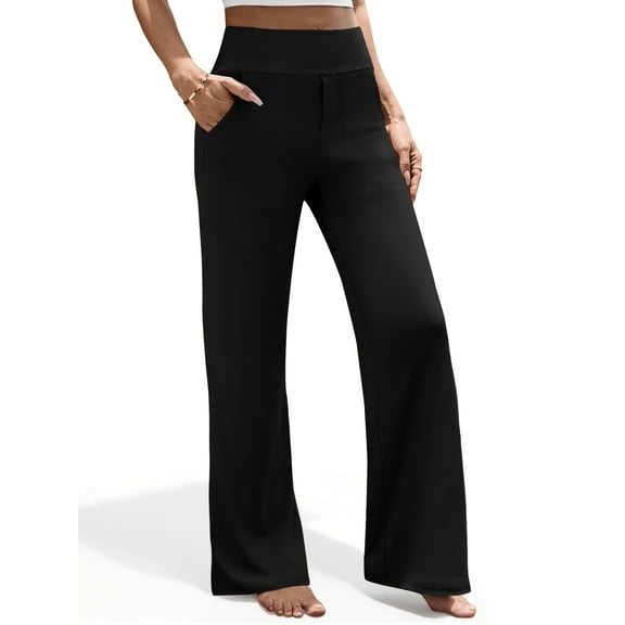 UVN Yoga Pants for Women Wide Leg Sweatpants Stretch Casual Pants High Waist Workout Leggings with Pockets