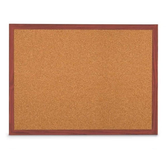 UVP UV6010AK-CHERRY-CORK Self healing natural tan corkboard with cherry wood frame 24' x 18'