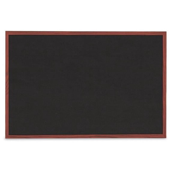UVP UV6020AKEZ-BLACK-CHERRY Black tack board 36' x 24' with Cherry wood frame