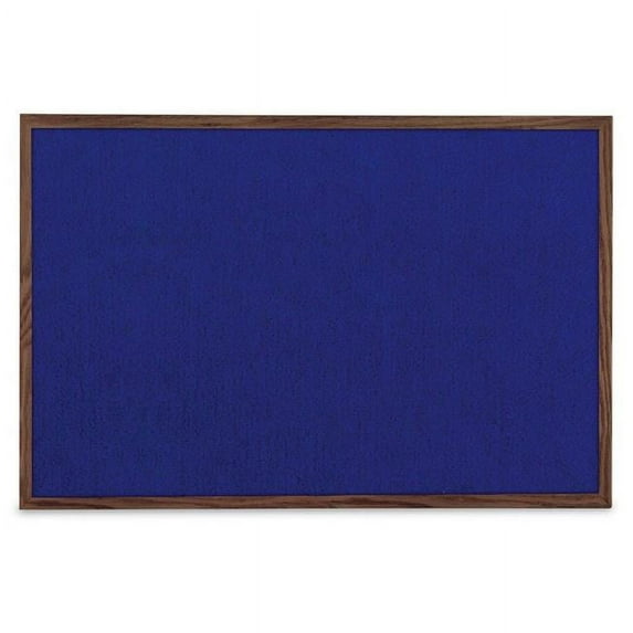 UVP UV6020AKEZ-BLUE-WALNUT Blue tack board 36' x 24' with Walnut wood frame