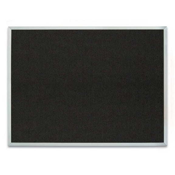 UVP UV640A-SATIN-BLACK Satin aluminum framed corkboard with Black fabric 24' x 18'