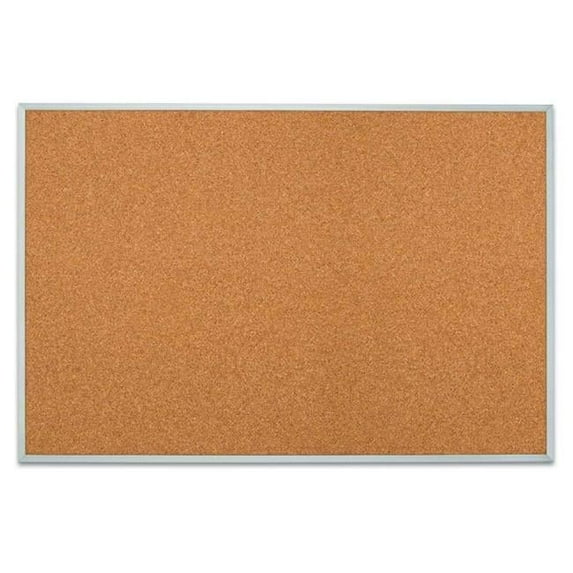 UVP UV641A-SATIN-CORK Satin aluminum framed corkboard with Cork fabric 36' x 24'