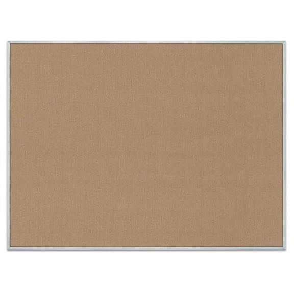 UVP UV642A-SATIN-BUFF Satin aluminum framed corkboard with Buff fabric 48' x 36'