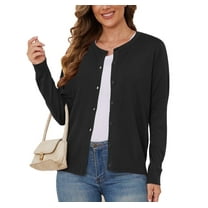 UVPLove Women's Lightweight Button-Down Cardigan Sweater,Black,XL,S-3XL(Oversized Fit - Runs Large, Choose One Size Smaller)