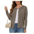 thumbnail image 1 of UVPLove Women's Lightweight Button-Down Cardigan Sweater,Brown Camel,S,S-3XL(Oversized Fit - Runs Large, Choose One Size Smaller), 1 of 10