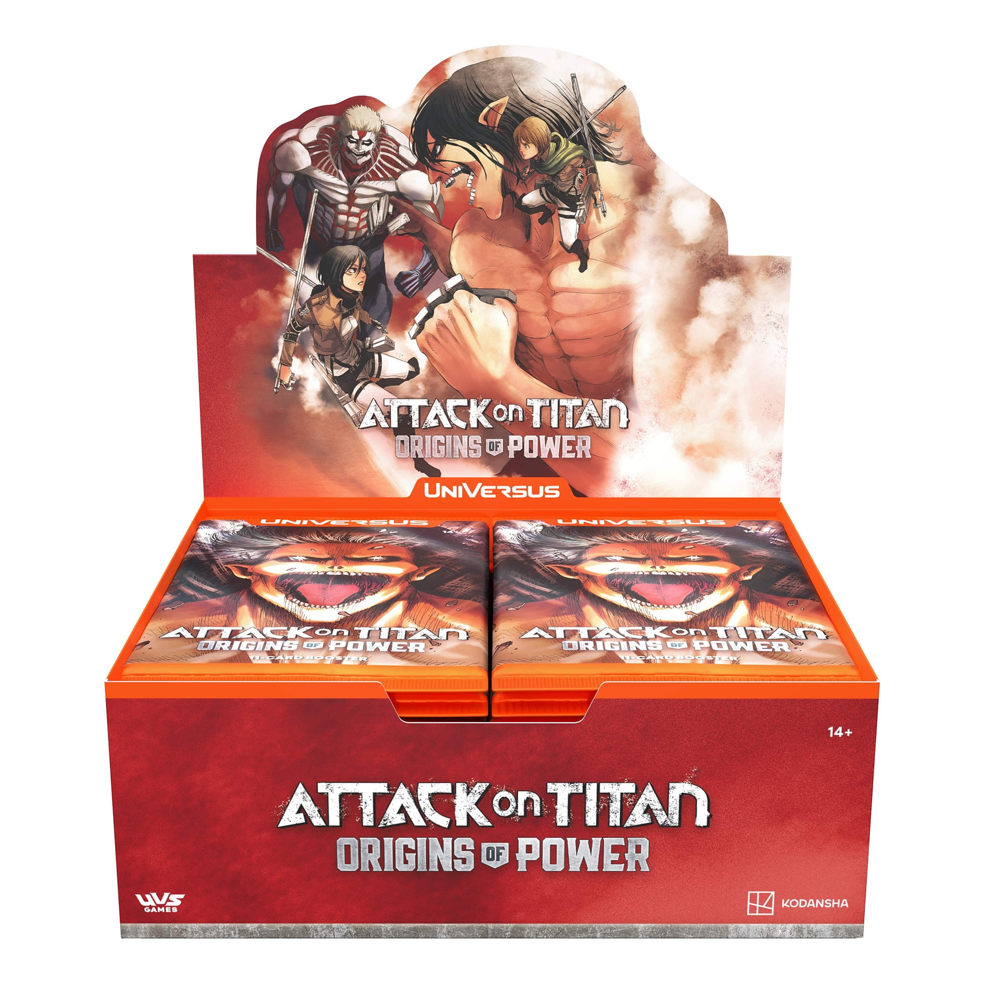 UniVersus: Attack on Titan: Origins of Power - Booster Display - Includes 24 Booster Packs (11 Cards Ea), Deck-Building Card Game, Randomly Assorted