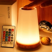 UWANTME Night Light, Dimmable Touch Lamp for Bedroom, Portable Table Bedside Lamps, 5 Brightness and 13 RGB Colors, Suitable for Bedroom/Baby Nursery/Bathroom/Hallways/Living Room