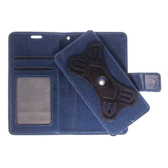 UWC-Small (4.5"-4.8") Universal Flip Phone Case with Swivel Rotation Function - Navy Blue