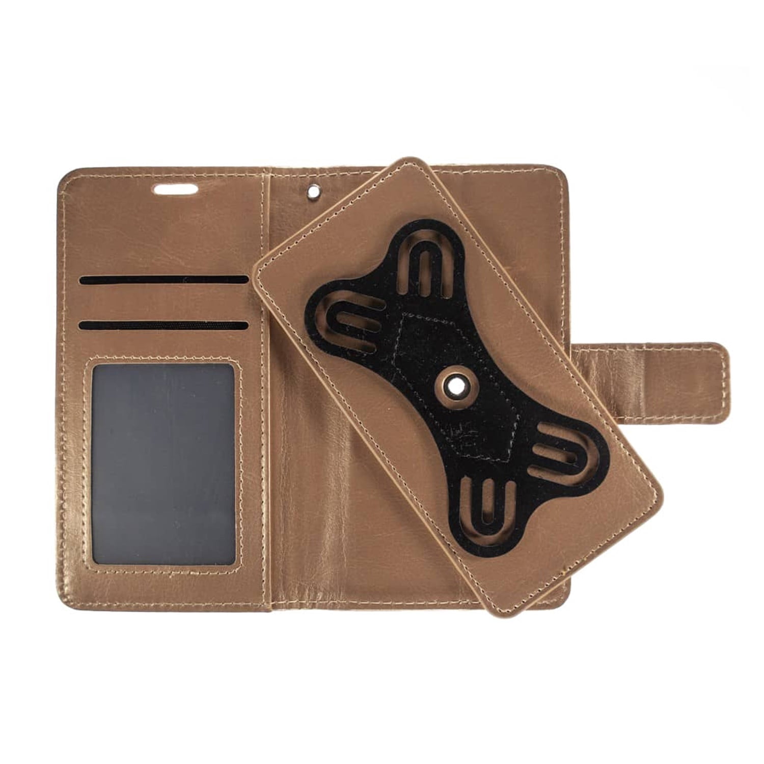 UWC-Small (4.5"-4.8") Universal Phone Wallet Cover with Adjustable Swivel Stand - Gold
