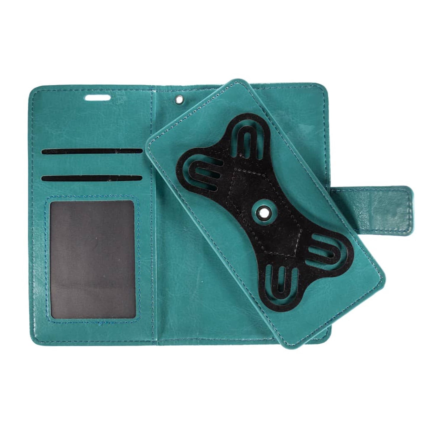 UWC-Small (4.5"-4.8") Universal Wallet Style Cover with 360° Turning Stand - Teal