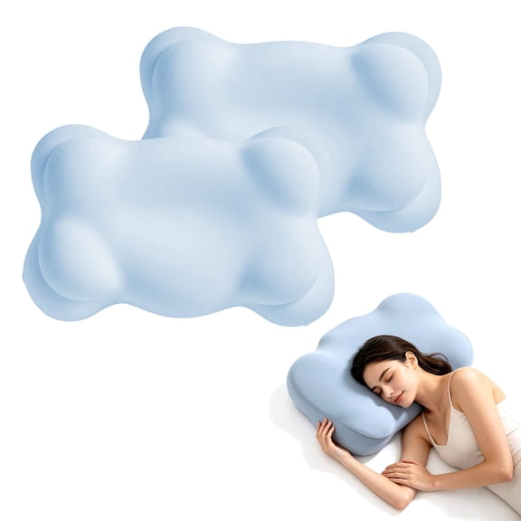 UWMDHRC Cloud Pillow Cozy Sleep Pillow, Ergonomic Memory Foam Cervical Support Pillow for Side, Back & Stomach Sleepers with Breathable Washable Cover, Dual Height Comfort