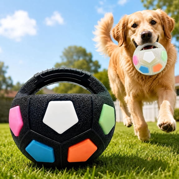 UWMDHRC Dog Ball with Handle, Floating Interactive Soccer Fetch Toy for Water Play and Training