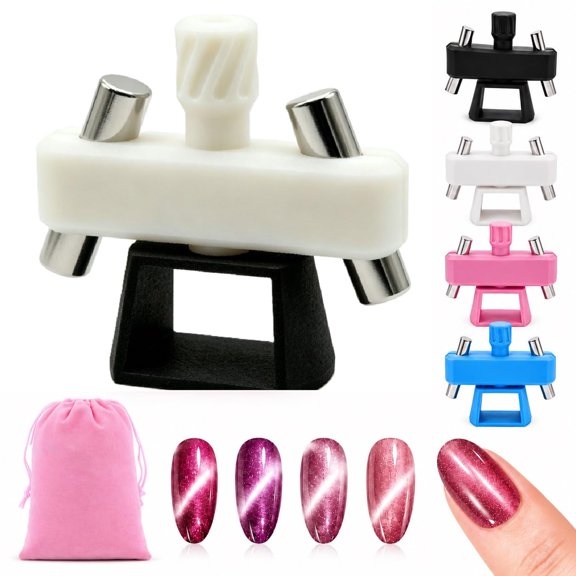 UWMDHRC Glass Bead Cat-Eye Nail Magnet Tool with 360° Rotating Control,Black | 3D Manicure Tool, DIY Magnetic Spinner for Nails