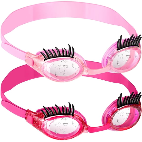 UWMDHRC Kids Swim Goggles Eyelashes Girls Funny Swim Goggle No Slip Leak Anti Fog UV Glasses for Lash Extensions