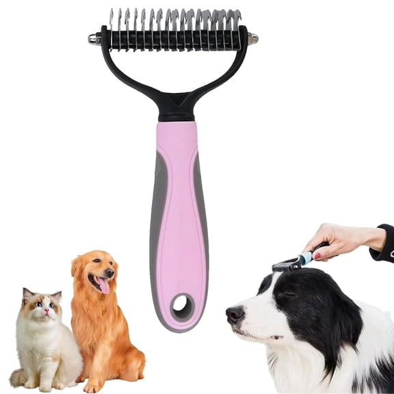 UWMDHRC Pet Pro Grooming Tool, All Pets Detangling Brush, Double Sided Pet Grooming Brush, Professional Deshedding Tool, Pets Hair Remover Shedding, Long Haired Dog Brushes