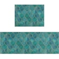 thumbnail image 1 of UWNRBG Vintage Moroccan Non Slip Kitchen Turquoise Teal Rug Runner, 17'' x 48'', 17'' x 30'', 1 of 5