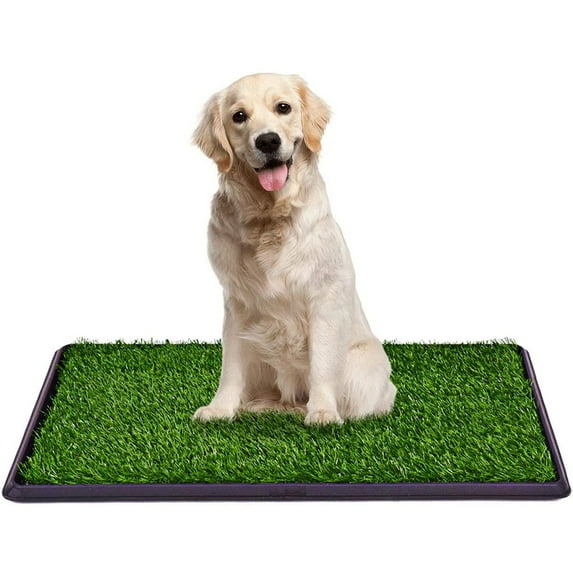 UWR-Nite 25x20inch Dog Puppy Pet Potty Pad with Artificial Grass, Home Bathroom Dogs Training Toilet Pad, Grass Surface Portable Dog Mat Turf Patch Bathroom Indoor Outdoor