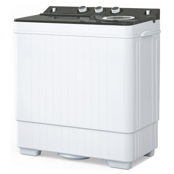 UWR-Nite 26lbs Compact Twin Tub Portable Washing Machine, Mini Washer(18lbs) & Spiner(8lbs) / Built-in Drain Pump/Semi-Automatic for Camping, Apartments, Dorms & RV’s