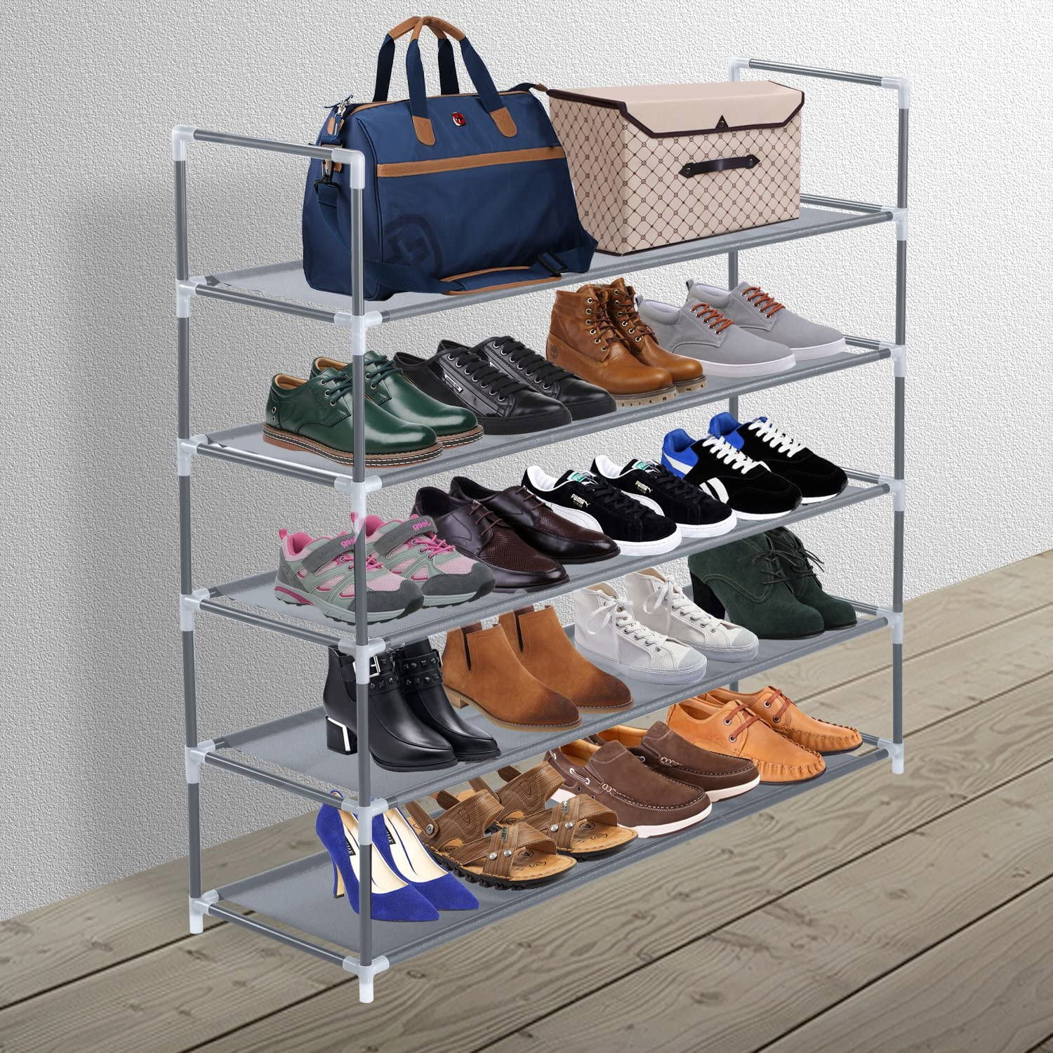 UWR-Nite 5 Tiers Shoe Rack, 25 Pairs Shoe Rack Organizer, Non-Woven ...