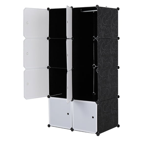 UWR-Nite 8-Cube Modular Closet Organizer Black