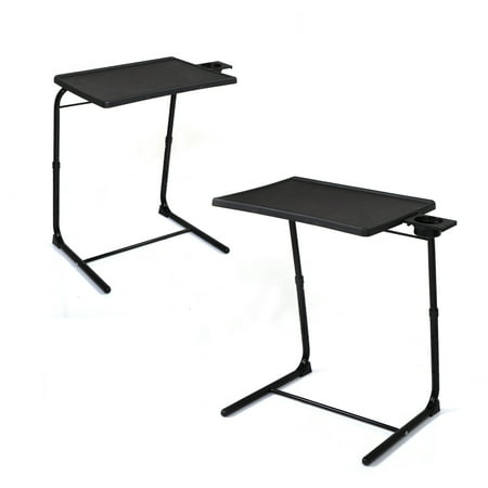 UWR-Nite Adjustable TV Tray Table - TV Dinner Tray on Bed & Sofa, Comfortable Folding Table with 6 Height & 3 Tilt Angle Adjustments, Set Of 2
