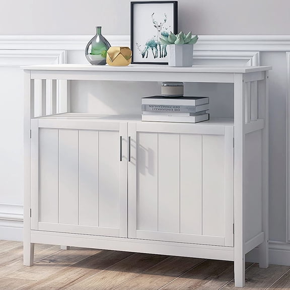 UWR-Nite Buffet Cabinet, Kitchen Buffet Storage Cabinet Sideboard Buffet Storage Cabinet Buffet Server Cupboard Cabinet Console Table with 2 Doors and Adjustable Shelf