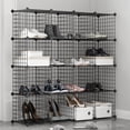 thumbnail image 1 of UWR-Nite Cube Storage Organizer, 16 Cubes Wire Storage Cabinet, DIY Modular Bookcase Stackable Shoe Rack Shelf Metal Cubes Organizer, Wardrobe Closet for Livingroom, Bedroom, Office, 1 of 8