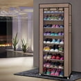 thumbnail image 1 of UWR-Nite Free Standing 10-Tier Foldable Metal Shoe Tower, 25 Pair Nonwoven Fabric Cover Shoe Storage Organizer Unit Entryway Shelf Stackable Cabinet Durable Metal Shelves, 1 of 7
