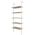 thumbnail image 1 of UWR-Nite Industrial Ladder Shelf, 5-Tier Wood Wall-Mounted Bookcase with Stable Metal Frame, 71 Inches Storage Rack Shelves Display Plant Flower, Stand Bookshelf for Home Office, 1 of 6