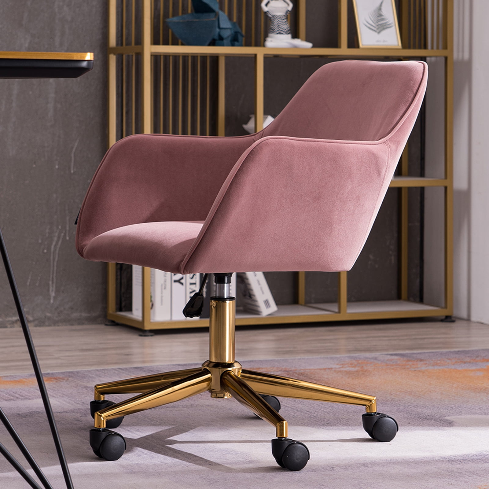 UWRNite Modern Velvet Home Office Chair, Adjustable Swivel Office