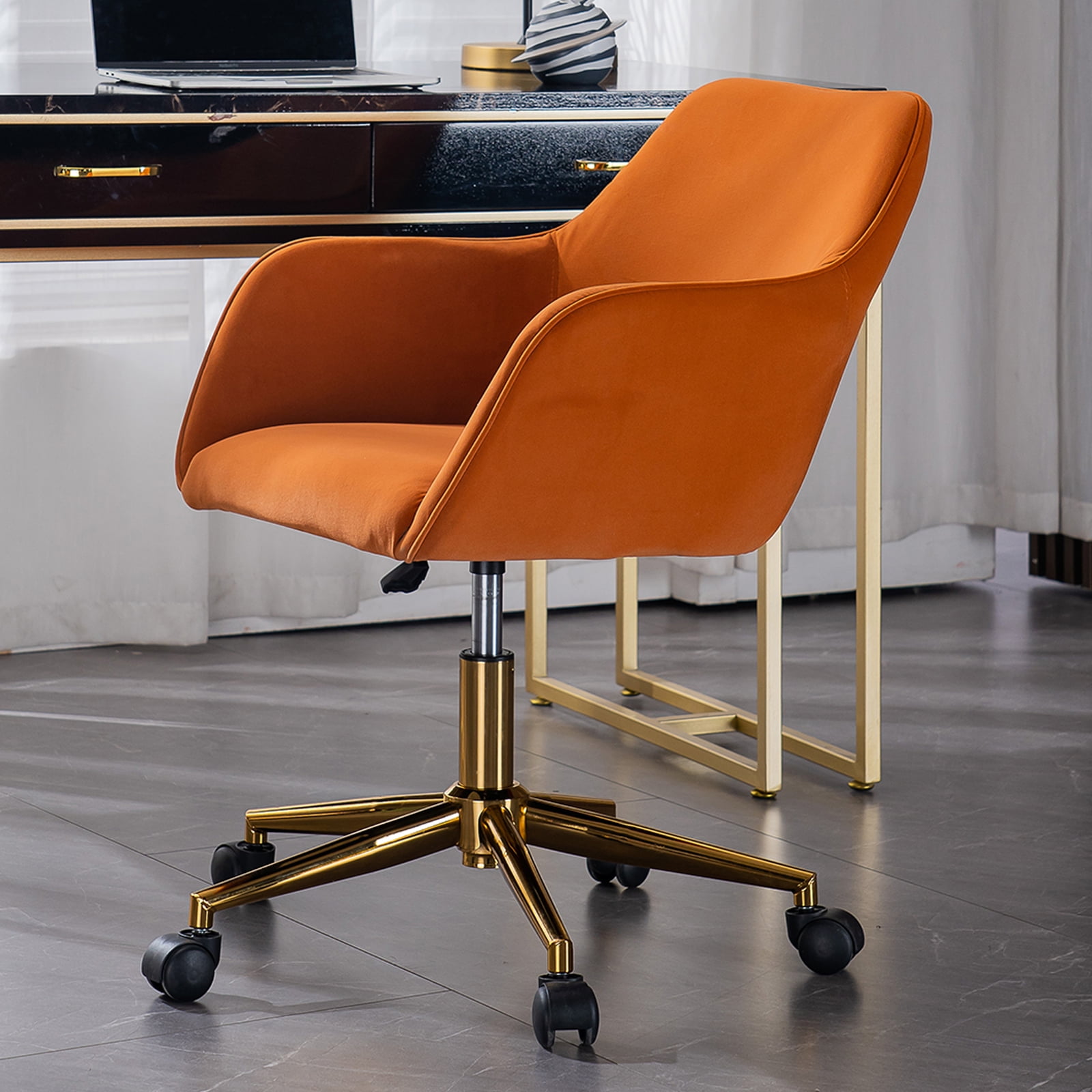 UWRNite Modern Velvet Home Office Chair, Adjustable Swivel Office