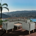 thumbnail image 1 of UWR-Nite Patio Dining Table Set, Outdoor Furniture PE Rattan Wicker Conversation Set, All-Weather Sectional Sofa Set with Table & Soft Cushions, 1 of 7