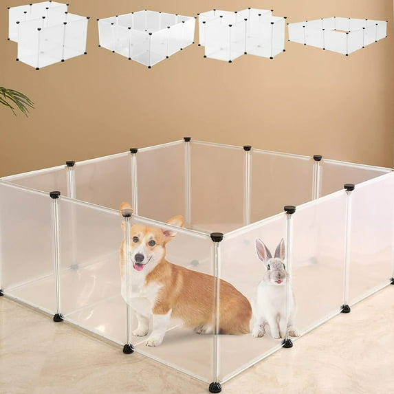 UWR-Nite Pet Playpen - Portable Plastic Dog Playpen Fence for Small Animals Puppy Cat Kitty Pet, DIY Puppy Playpen Indoor Outdoor Yard Fence Kennel Cage