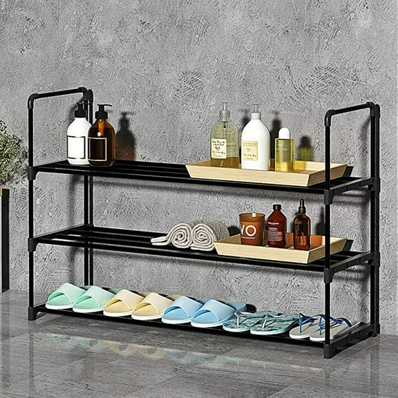 UWR-Nite Shoe Rack, 3-Tier Shoe Organizer, Hold up to 15 Pairs of Shoes, Stackable Shoe Tower for Living Room, Entryway