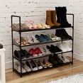 thumbnail image 1 of UWR-Nite Shoe Rack, 4-Tier Shoe Organizer, Hold up to 20 Pairs of Shoes, Stackable Shoe Tower for Living Room, Entryway, 1 of 8