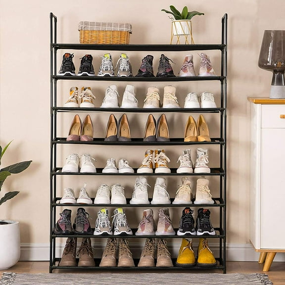 UWR-Nite Shoe Rack 8 Tier, Durable and Stable Shoe Organizer Space 40 Pairs Saving Shoe Tower Non-Woven Fabric Shoe Shelf