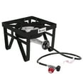 thumbnail image 1 of UWR-Nite Square Heavy Duty Single Burner Outdoor Stove Propane Gas Cooker with Adjustable 0-20Psi Regulator & Steel Braided Hose Perfect for Home Brewing, Turkey Fry, Maple Syrup Prep, 1 of 7