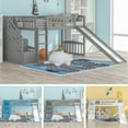thumbnail image 1 of UWR-Nite Stairway Twin Size Loft Bed with Two Drawers and Slide, Solid Wood Twin Loft Bed Frame with Storage, Slide, Ladder and Guardrail, No Box Spring Required, 1 of 6