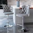 thumbnail image 1 of UWR-Nite Swivel Bar Stools Set of 2, Velvet Adjustable Barstool High Back Upholstered Modern Barstools Tufted Bar Stool Chairs for Dining Room/Home Bar/Kitchen, 1 of 7