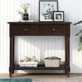 thumbnail image 1 of UWR-Nite Traditional Design Console Table with Two Drawers and Bottom Shelf, Sofa Table for Entryway Living Room, Espresso, 1 of 8