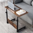 thumbnail image 1 of UWR-Nite Tray Table, Adjustable Sofa Bed Side Table Portable Desk with Wheels Overbed Table Laptop Cart with Open Shelf, 1 of 7