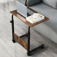 thumbnail image 1 of UWR-Nite Tray Table, Adjustable Sofa Bed Side Table Portable Desk with Wheels Overbed Table Laptop Cart with Open Shelf, 1 of 7