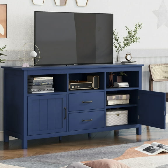 UWR-Nite Wood TV Stand with Storage Cabinets and Drawers Entertainment Center Console Table for TV's up to 68 Inch Buffet Sideboard Living Room, Dining Room Console