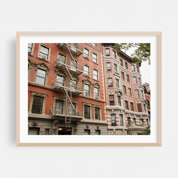 UWS Architectural 01 - Manhattan New York Photography Architecture Cityscape Street Photography Vintage City Oak Framed Wall Art Print 9 x 12 inches