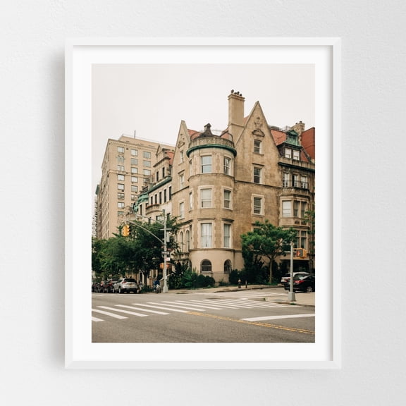 UWS Architectural 02 - Manhattan New York Photography Architecture City Street Photography Vintage White Framed Wall Art Print 18 x 24 inches
