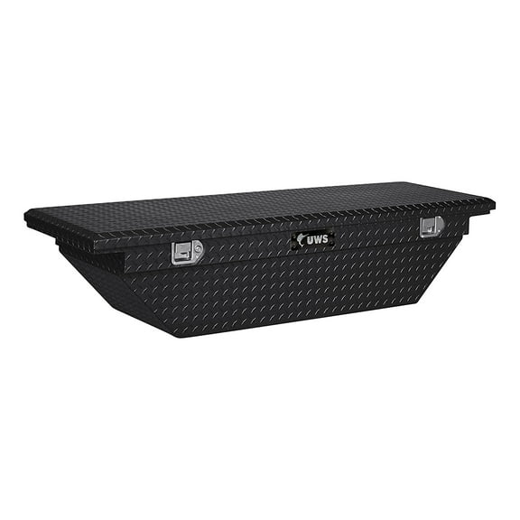 UWS EC10202 60-Inch Gloss Black Heavy-Wall Aluminum Angled Truck Tool Box with Low Profile, RigidCore Lid