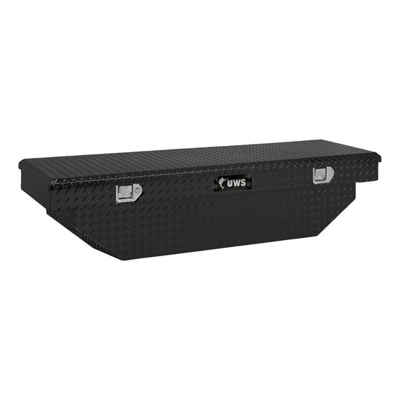 UWS EC10282 63-Inch Gloss Black Heavy-Wall Aluminum Angled Truck Tool Box, RigidCore Lid