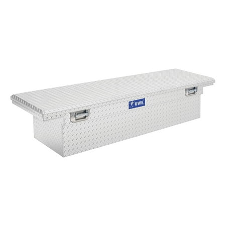 UWS EC10611 Low Profile Truck Tool Box with Pull Handles (72 Inch Crossover Tool Box - Bright Aluminum)