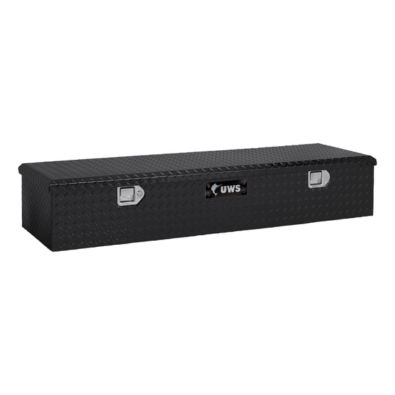 UWS EC20092 58-Inch Gloss Black Heavy-Wall Aluminum 5th Wheel Truck Bed Tool Box, RigidCore Lid